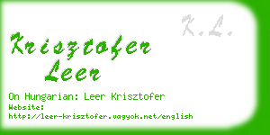 krisztofer leer business card